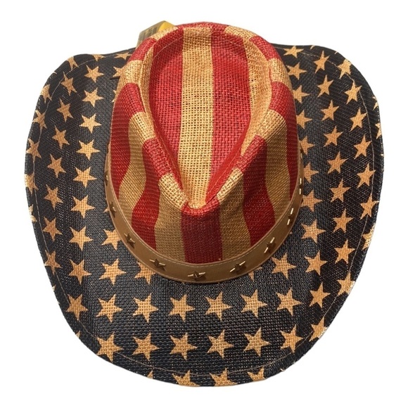 Goldcoast Sunware Patriotic American Flag Cowboy Hat NWT